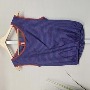 Wallpaper Brand‎ Blue & Red Striped Top | Women's Polyester, USA Made